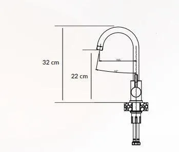 Quadron Kate kitchen tap, Matte Black