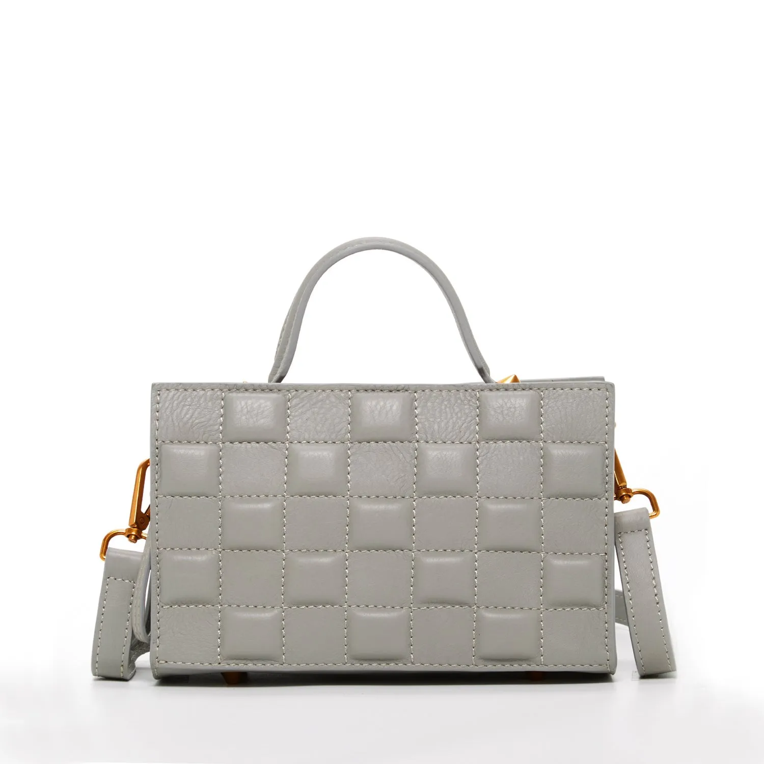Quilted Gray Leather Purse – Elegant & Versatile Handbag for Every Occasion