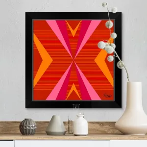 "Bright Orange Pink Yellow" Black Framed Print