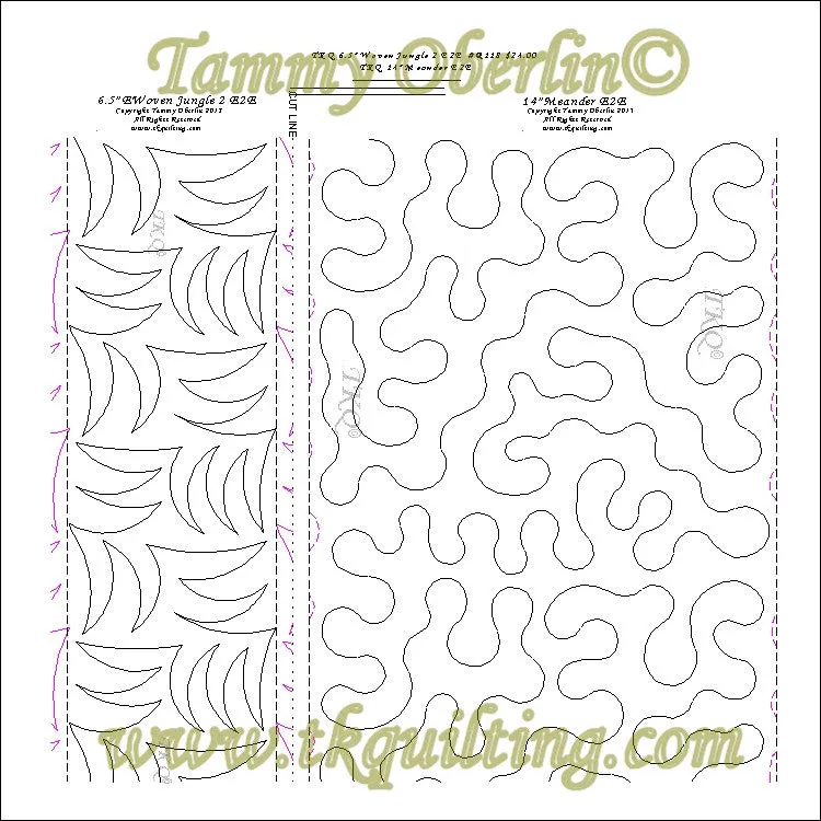 R118 6.5" Woven Jungle 2 and 14" Meander E2E
