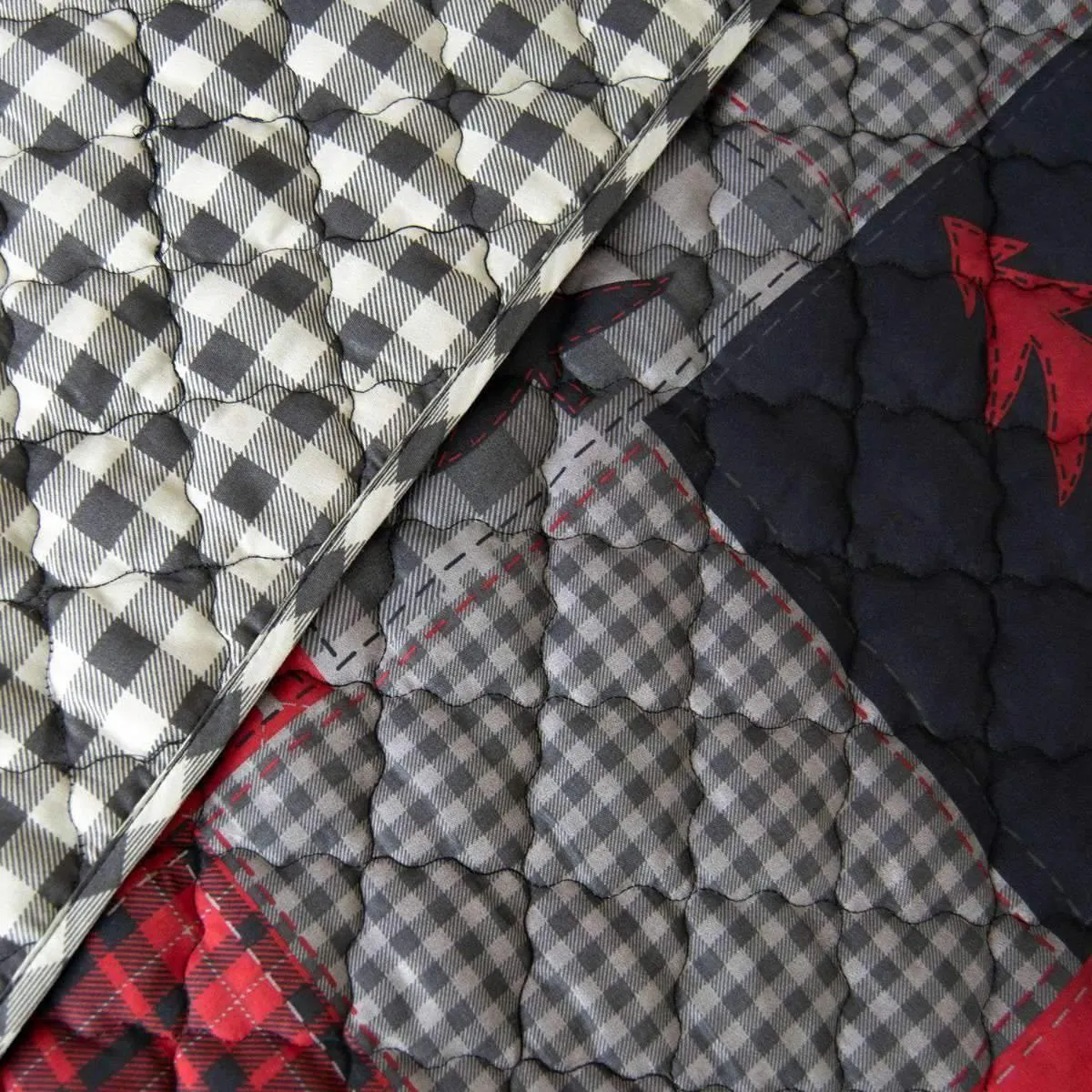 Red Bear Quilted Throw Blanket