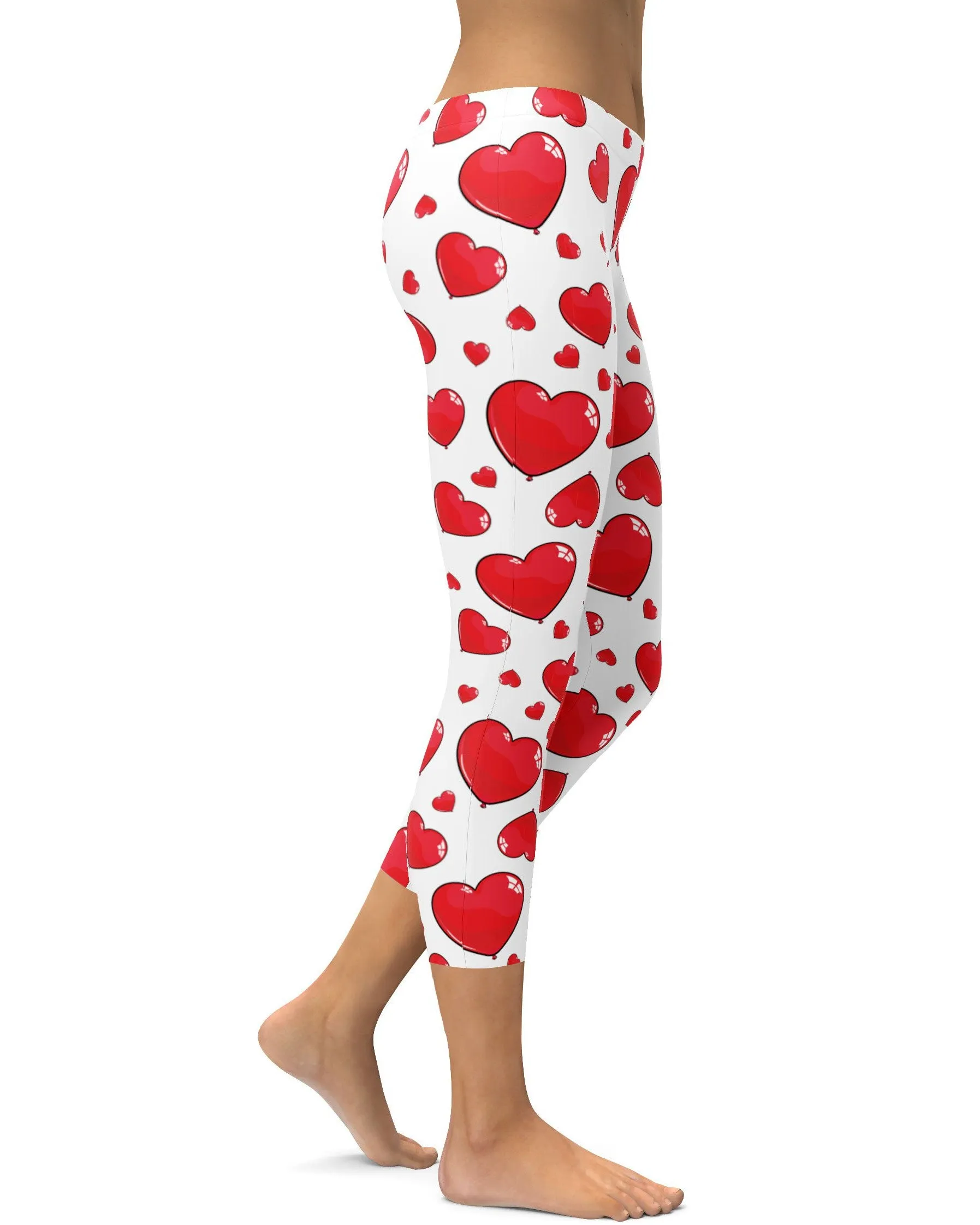Red Heart Shaped Balloons Capris