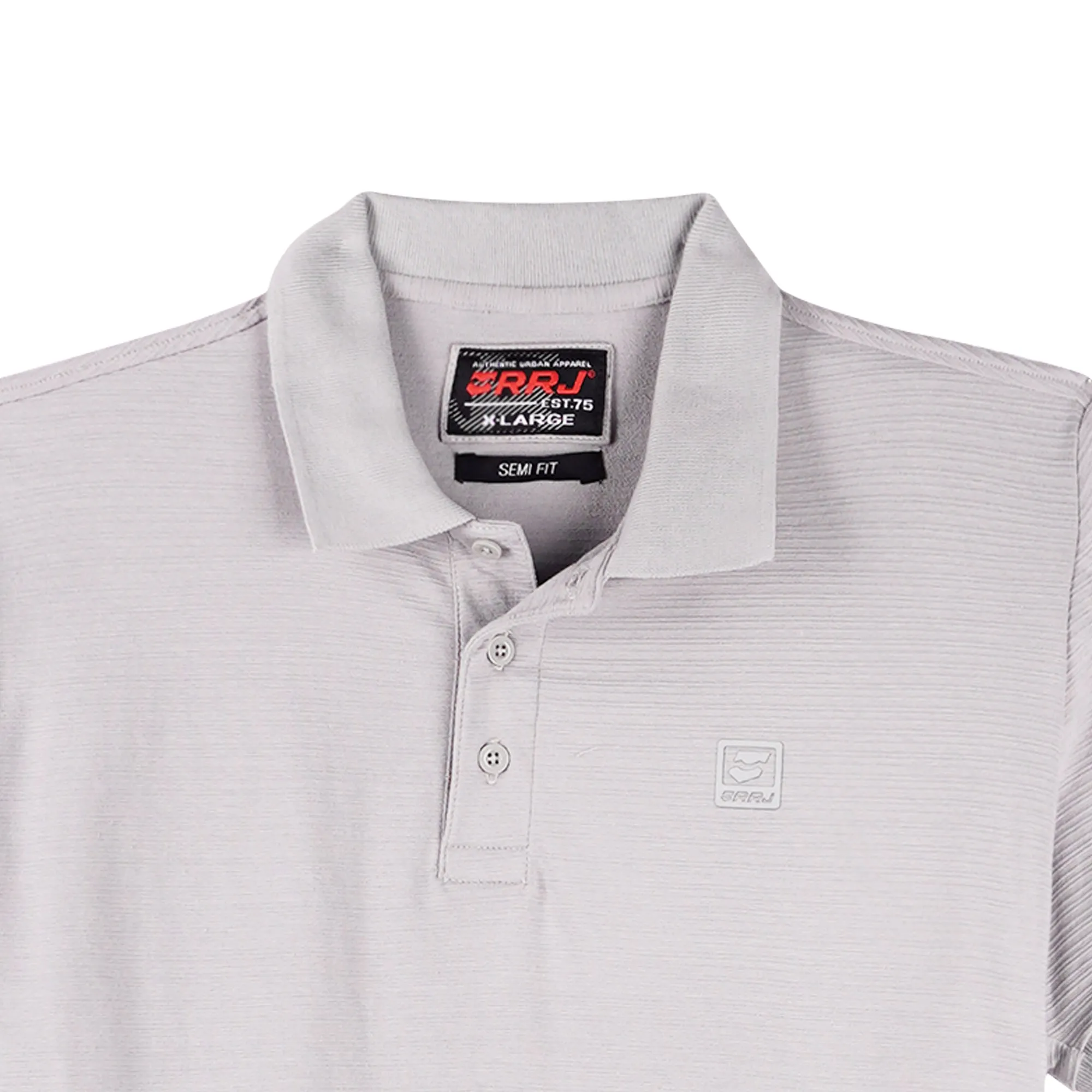 RRJ Basic Collared for Men Semi Body Fit Missed Lycra Fabric Trendy fashion Casual Top Light Gray Polo shirt for Men 114482 (Light Gray)