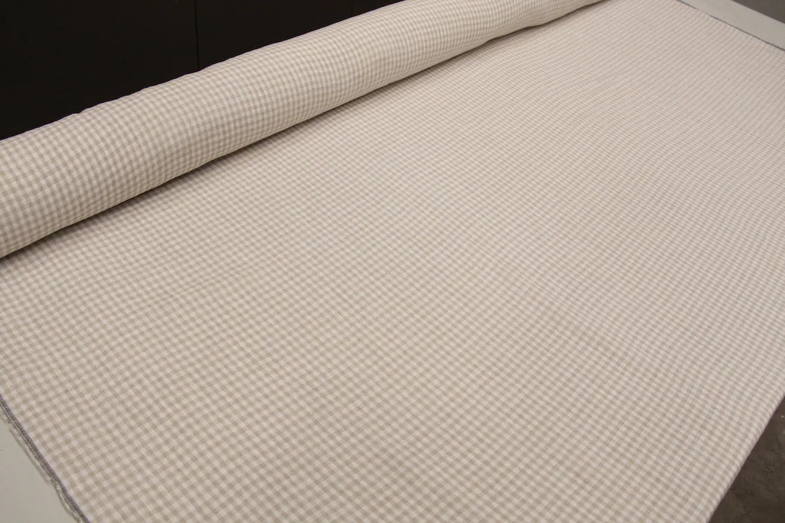 Sandy Check Washed Linen