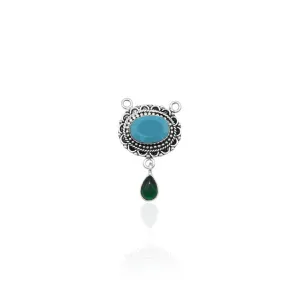 Silver Attraction Of Sea Blue Stone Mangalsutra