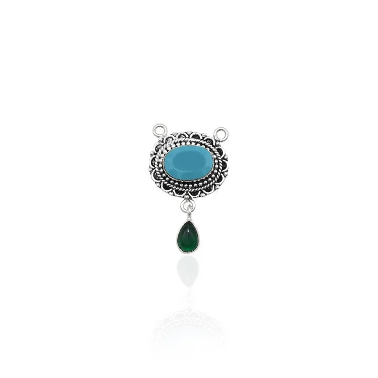 Silver Attraction Of Sea Blue Stone Mangalsutra