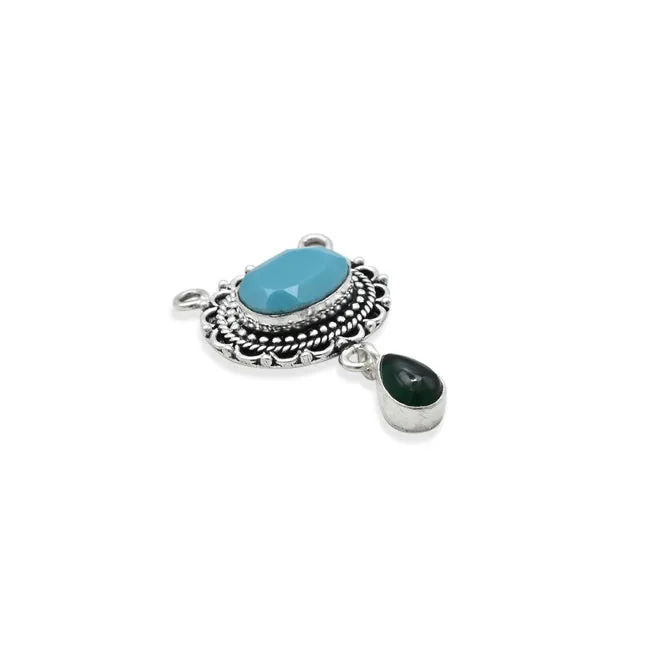 Silver Attraction Of Sea Blue Stone Mangalsutra
