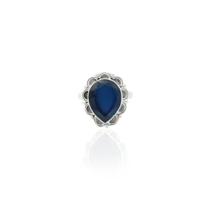 Silver Shimming Midnight Blue Ring