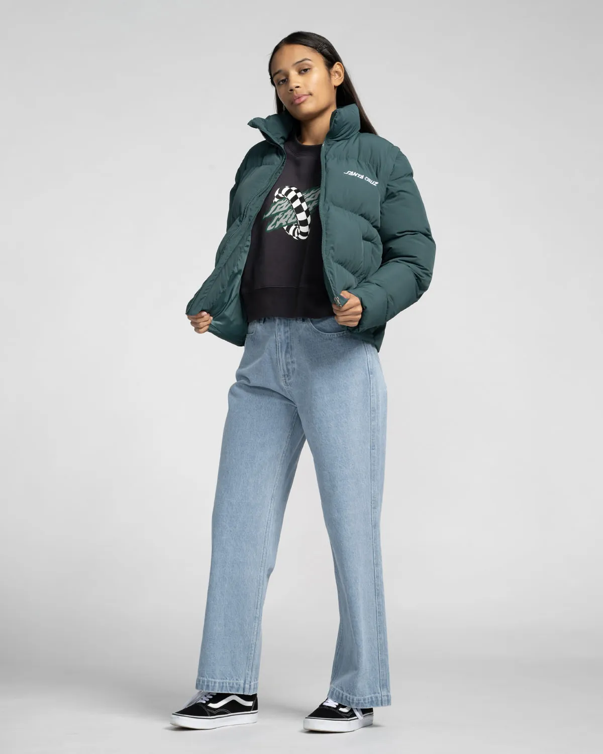 Strip 2 In 1 Quilted Jacket in Emerald