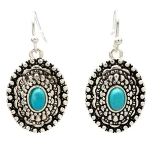 TURQUOISE OVAL EARRINGS
