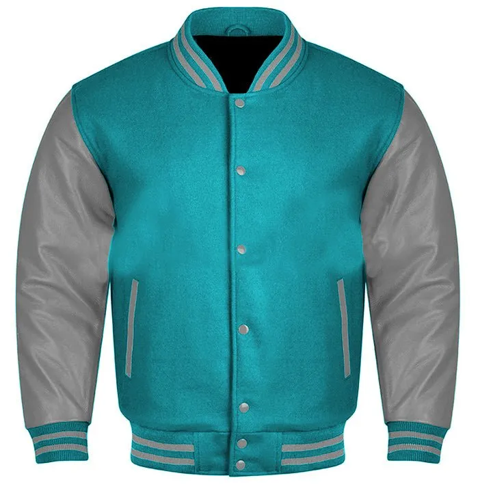 Varsity Jacket - Sky Blue Gray