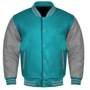 Varsity Jacket - Sky Blue Gray