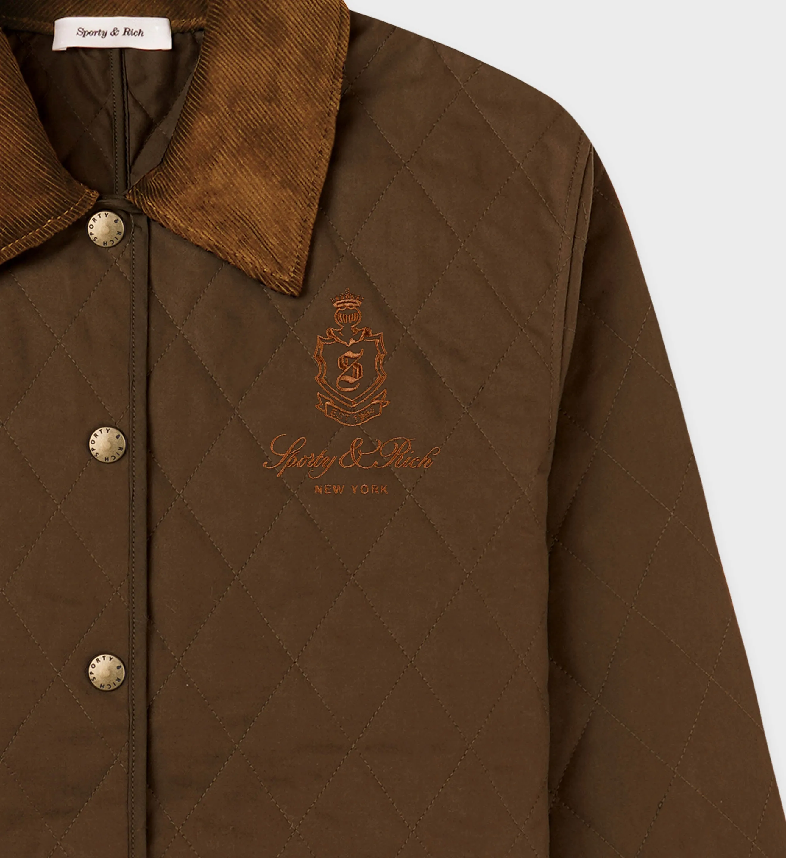 Vendome Quilted Jacket - Chocolate/Tan