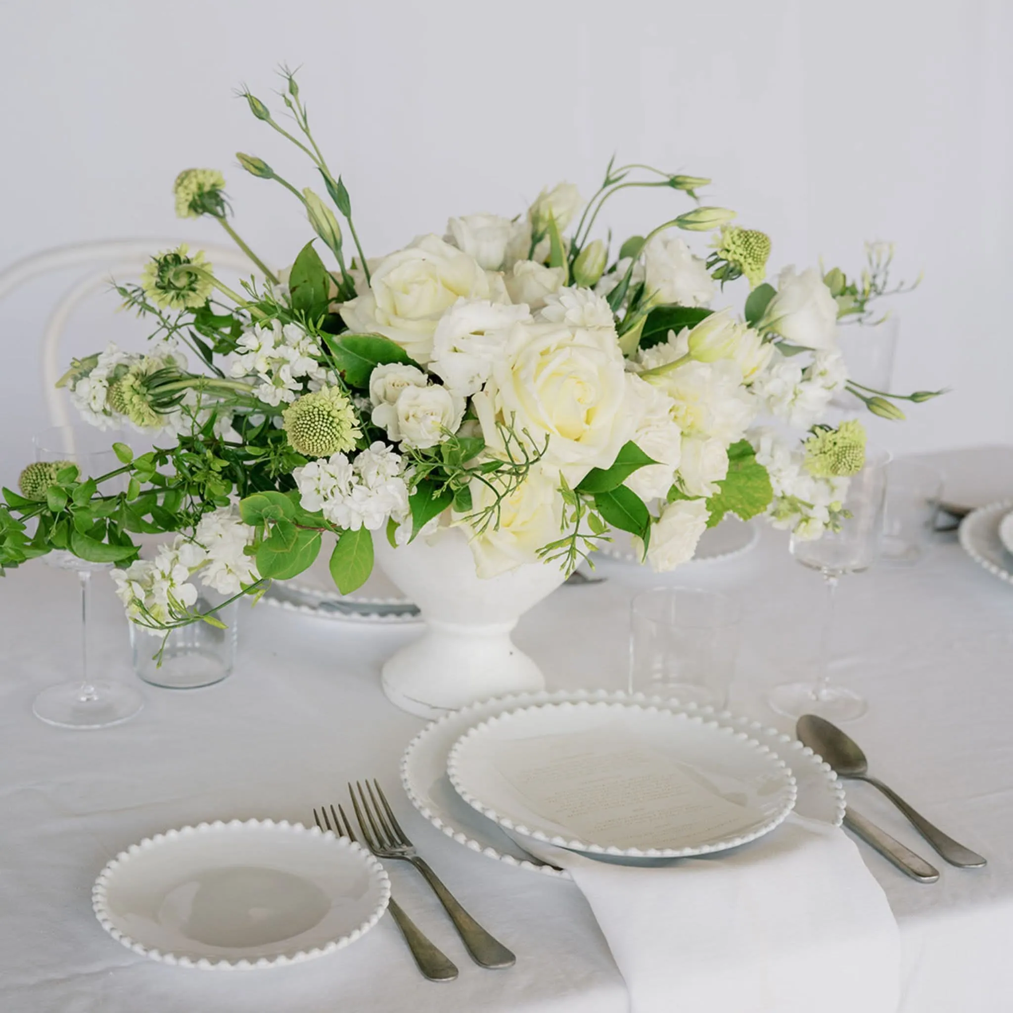 White A la Carte Wedding Centerpiece