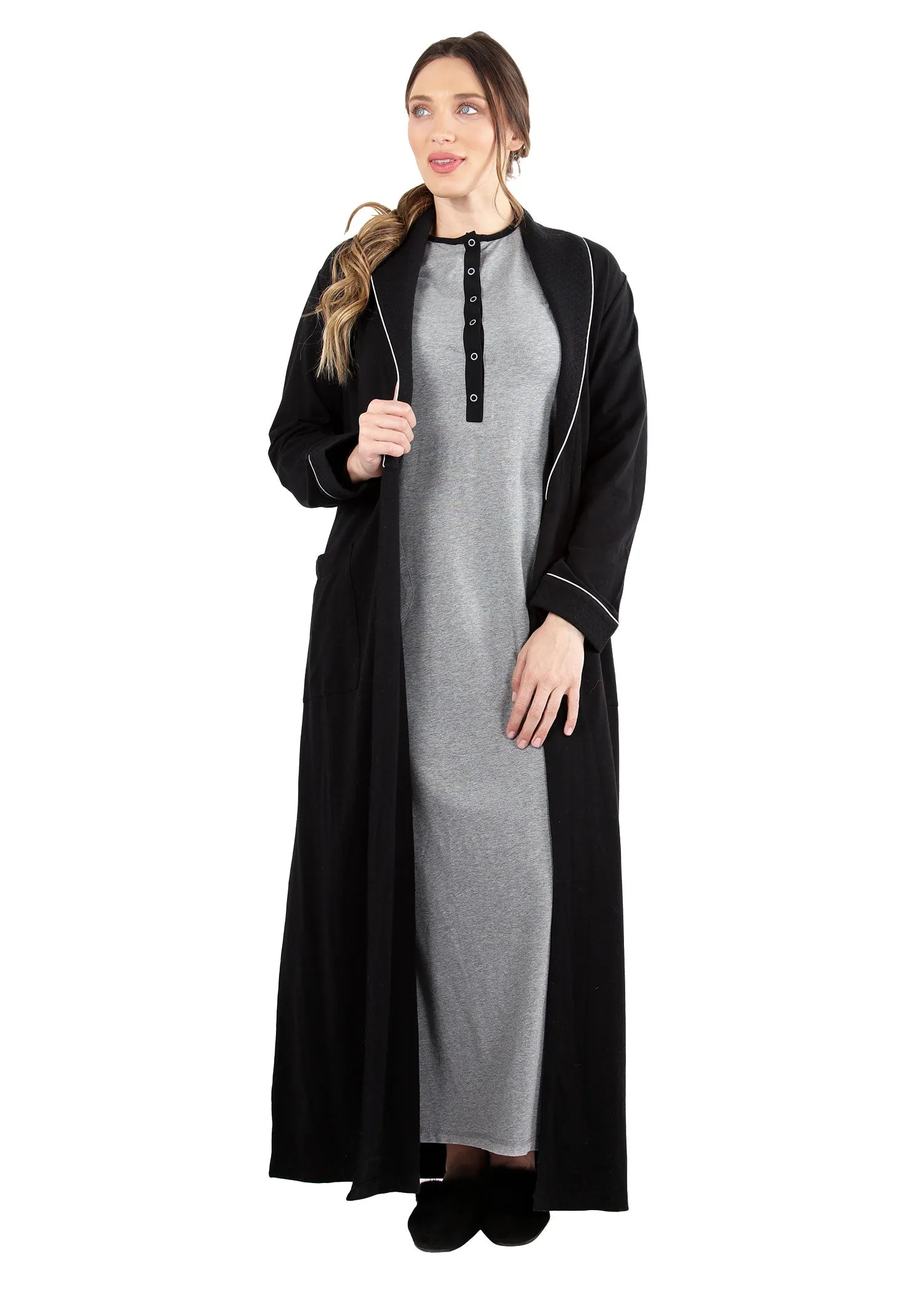 Women's Cotton Blend Heavy Quilted Full-Length Robe