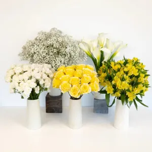 Yellow Fuzzy Rose Bouquet Bar Flower Kit